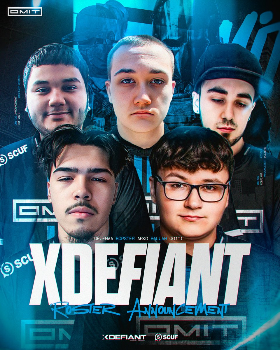 We believe in Mark ACHES &amp; Ubisoft around here. 🤝

Introducing the OMiT XDefiant Competitive//Creator Roster heading in to Season I 🎮

✖️<a href="/BOPSTERRR1/">Bop</a> 
✖️<a href="/DylanArko/">dylan</a> 
✖️<a href="/GottiY0/">Gotti</a> 
✖️<a href="/Delenaafps/">100T delenaa</a> 
✖️@ballahsg

#OMiTakeover | #OMiTXD