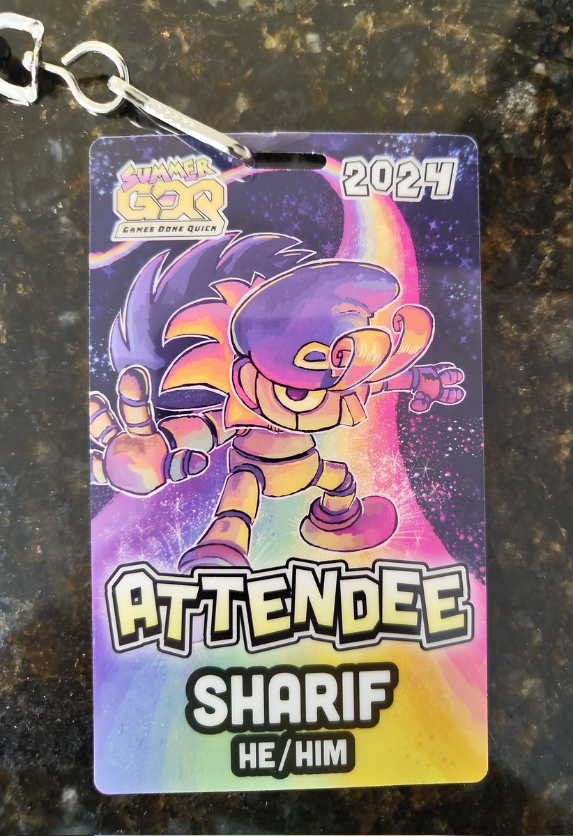 obligatory badge post, first GDQ I've gone to without having a run since 2018. come say hi if you see me :)