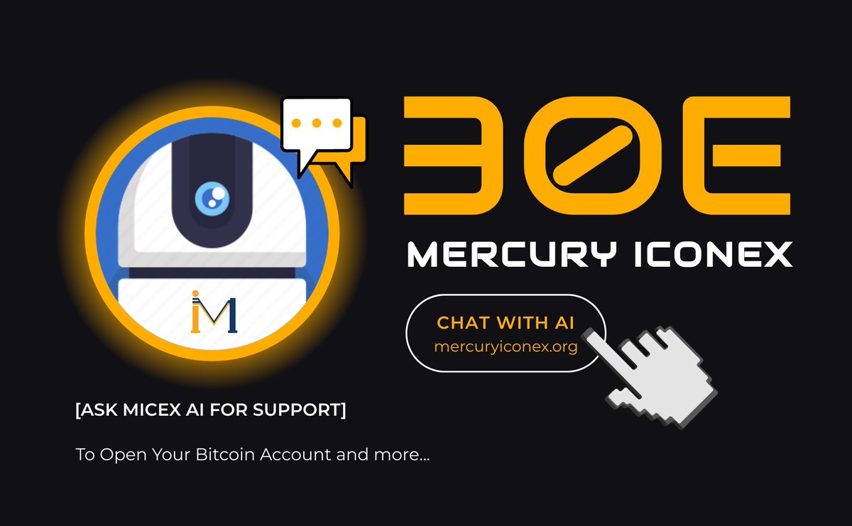 Mercuryiconex's tweet photo. 🚨Breaking: Mercury Iconex is creating a standard in oil-rich Suriname for the future in online customer service. 

Chat with our AI BOT 🤖 to:

🔸Know how to open a Bitcoin-account; 
🔹Know how to send / receive Bitcoin and much more‼️

🌐 website: https://t.co/O5Frvcw2rQ. https://t.co/0TW3EzKUbY