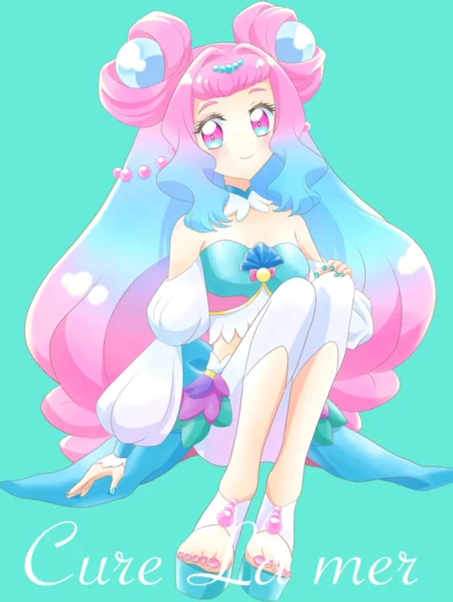放送当時に描いたものだけれどキュアラメールちゃん/ローラちゃんお誕生日おめでとー#キュアラメール生誕祭2024 #キュアラメール誕生祭2024人魚のひれから変化した足を綺麗に見せるように、コスチュームとして珍しいパンツスタイル&amp;サンダルでペディキュアしているのがとても好き 