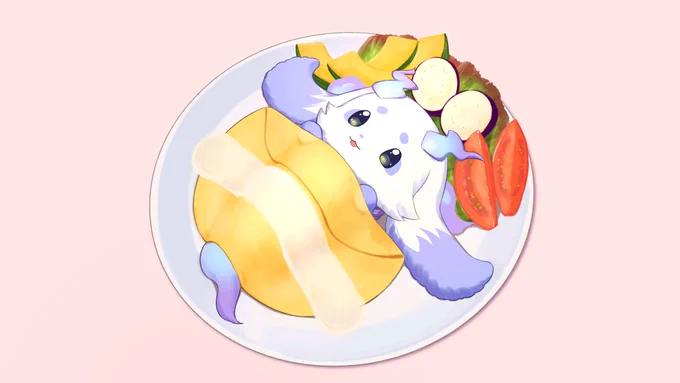 夏野菜のクッションと黄色い掛け布団です#るんるんびじちかん 