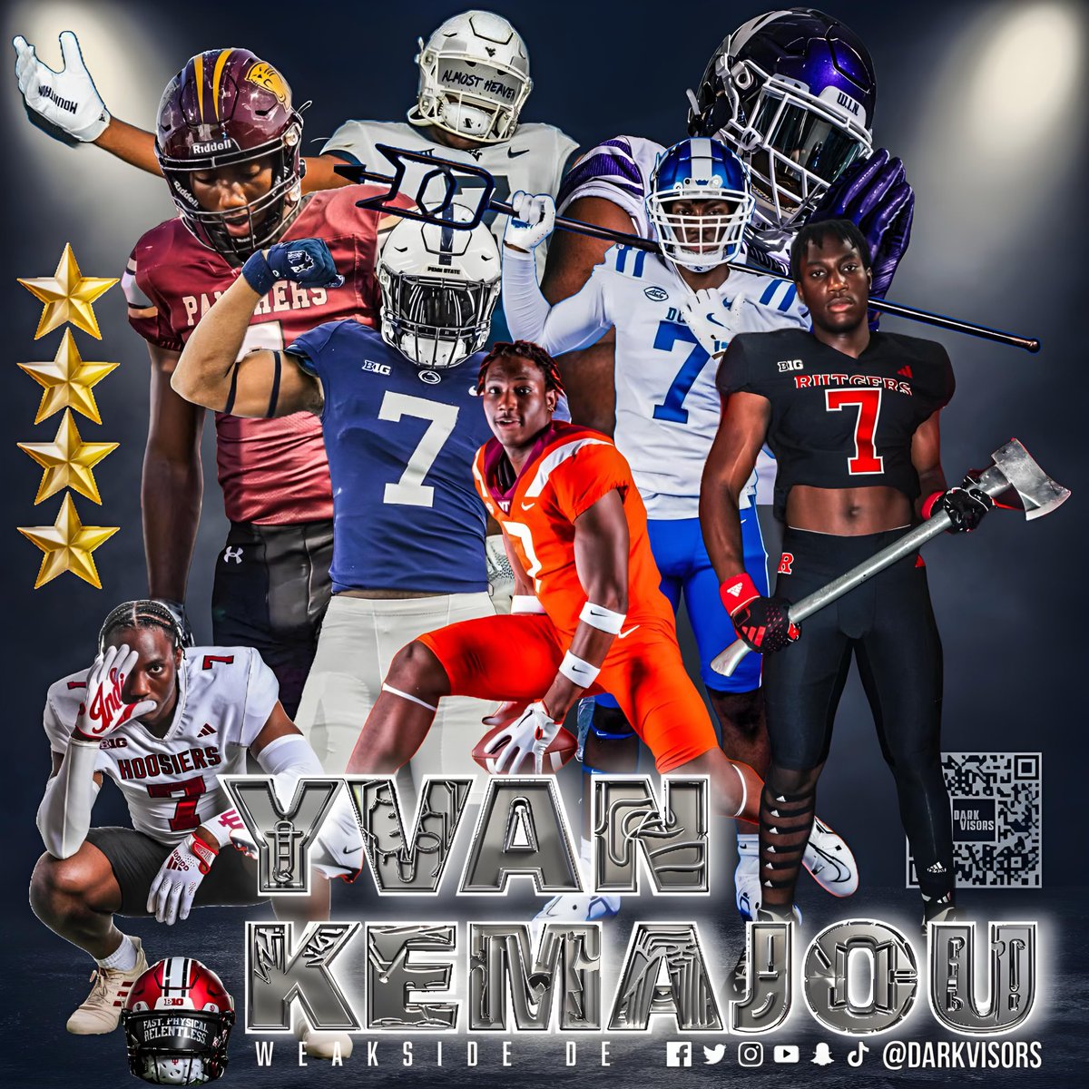 4⭐️ edge rusher out of Paint Branch HS <a href="/Yvan_Kemajou/">Yvan Kemajou</a> sitting on about 17 offers from big names schools such as: Duke, Penn State, Virginia Tech, Rutgers and more. 

#football #highschoolfootball #highschoolsports