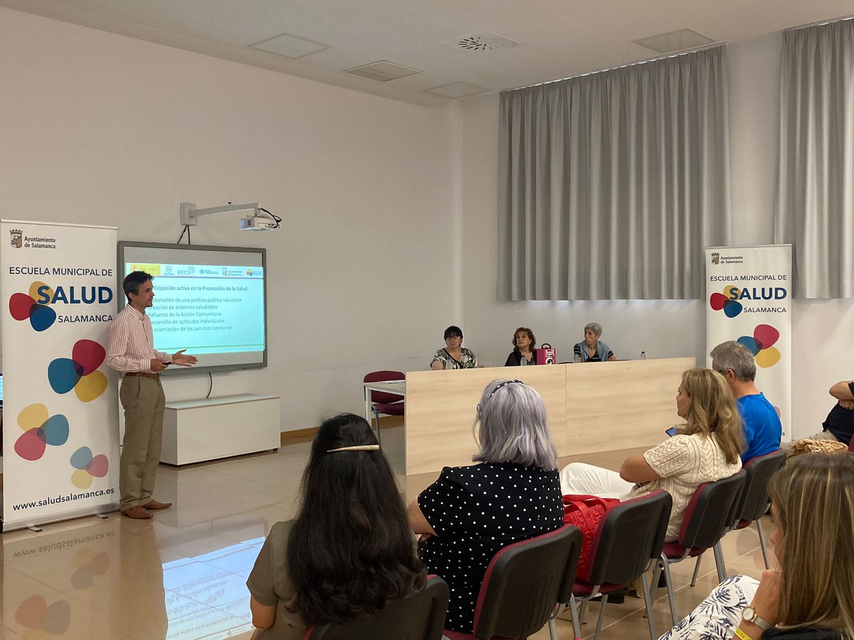 leanpri's tweet image. Ayer participé en la I Jornada de Alimentación saludable de la Escuela Municipal De Salud de Salamanca, hablando sobre Promoción de la salud y Alimentación. Compartí mesa con las Asociaciones de Diabetes y Espondiloartritis de Salamanca. También organizamos dinámica participativa