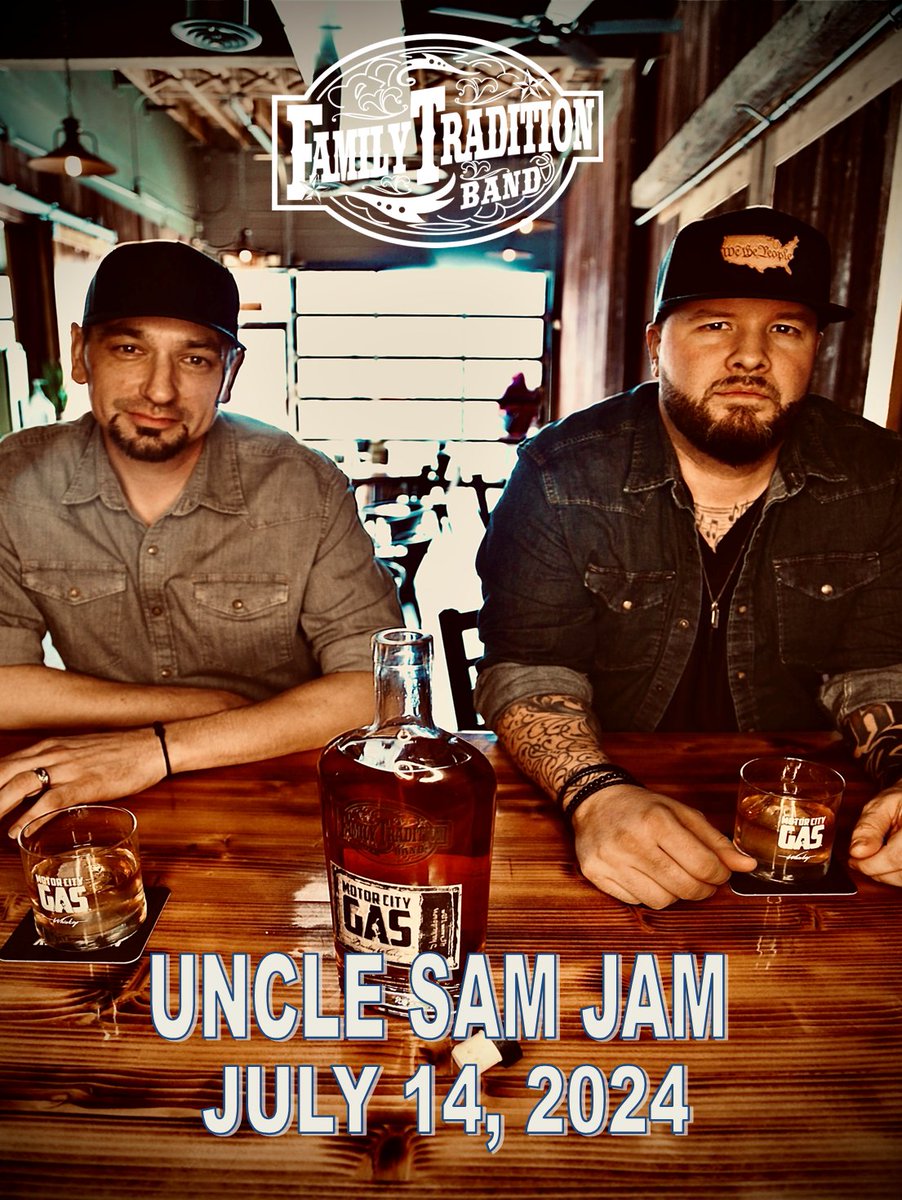 Funfest's tweet image. UNCLE SAM JAM welcomes the FAMILY TRADITION Band as our Sunday Night headliner at this year's Festival, Sunday, July 14

Come hear all your favorite country music songs performed by the Family Tradition Band

Uncle Sam Jam is July 11-14 

more info at unclesamjamfest.com