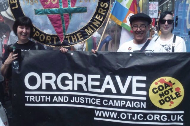 <a href="/Miners_Strike/">Miners Strike</a> <a href="/LGSMpride/">LGSM</a> #OrgreaveJustice marching with <a href="/LGSMpride/">LGSM</a> at #Pride2015 #SolidarityForever #MinersStrike