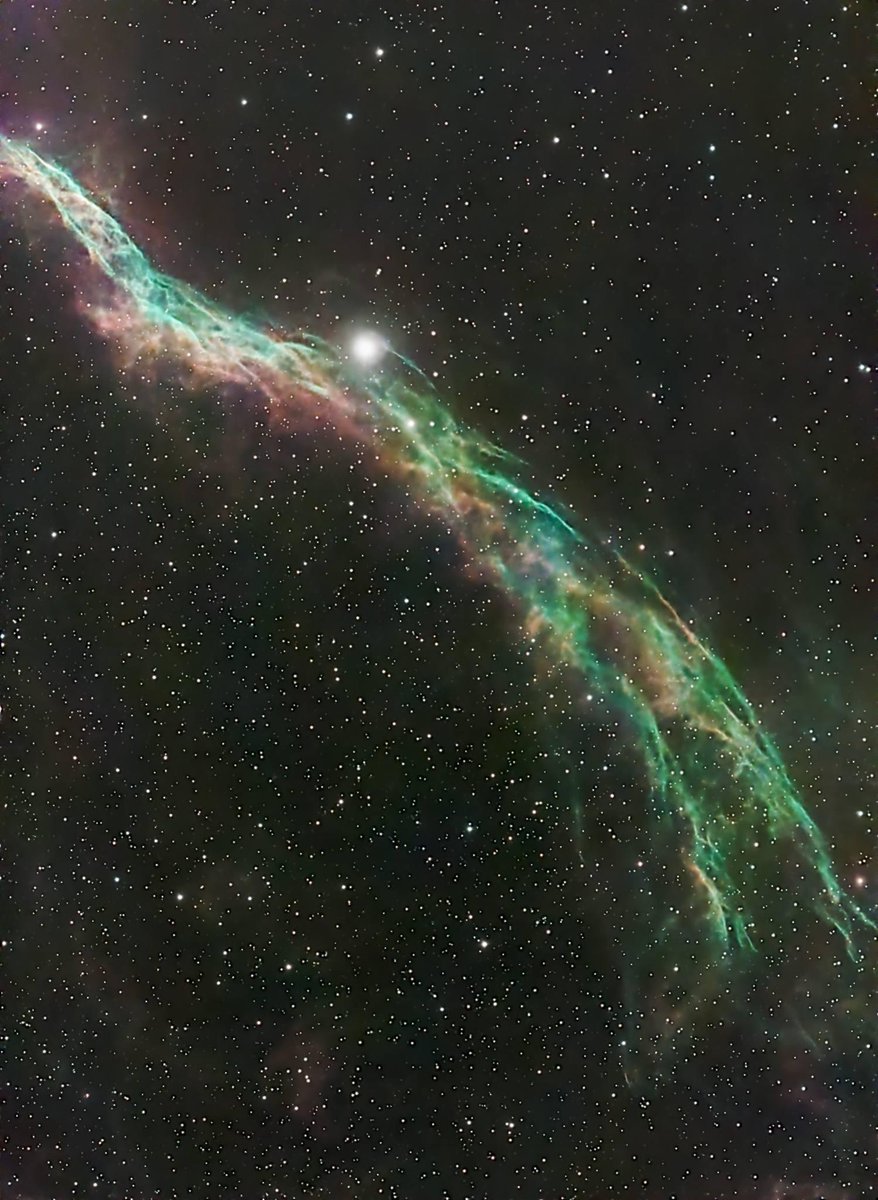 PiercePhotoz's tweet photo. Western Veil Nebula taken with the @Seestar_astro 2 hours edited with #pixinsight #Astrophotography #astronomy #Seestar https://t.co/0iKkZFdF8z