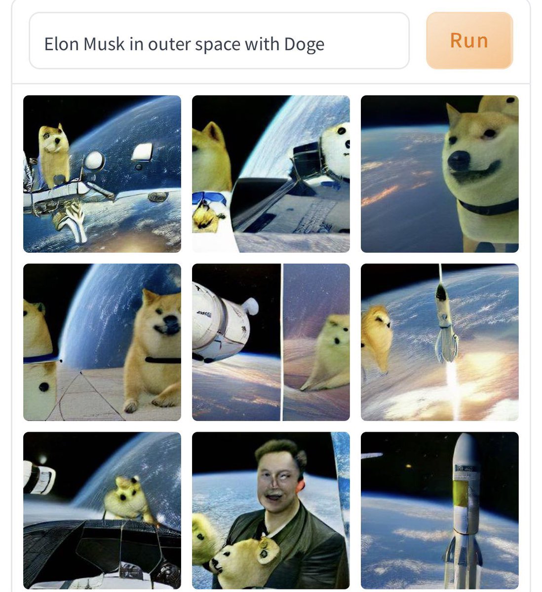 DOGEclimber's tweet photo. The difference in #AI image generation in just two years is crazy…

June 2022 vs June 2024

“Elon Musk in outer space with Doge” https://t.co/BKZJ0GQU8q