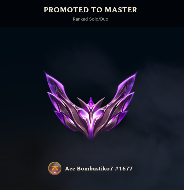 Rito really thought they can stop the Young Goat of LOR out of masters by killing Comp eh?

Nah bro, i transcend throughout all rito titles