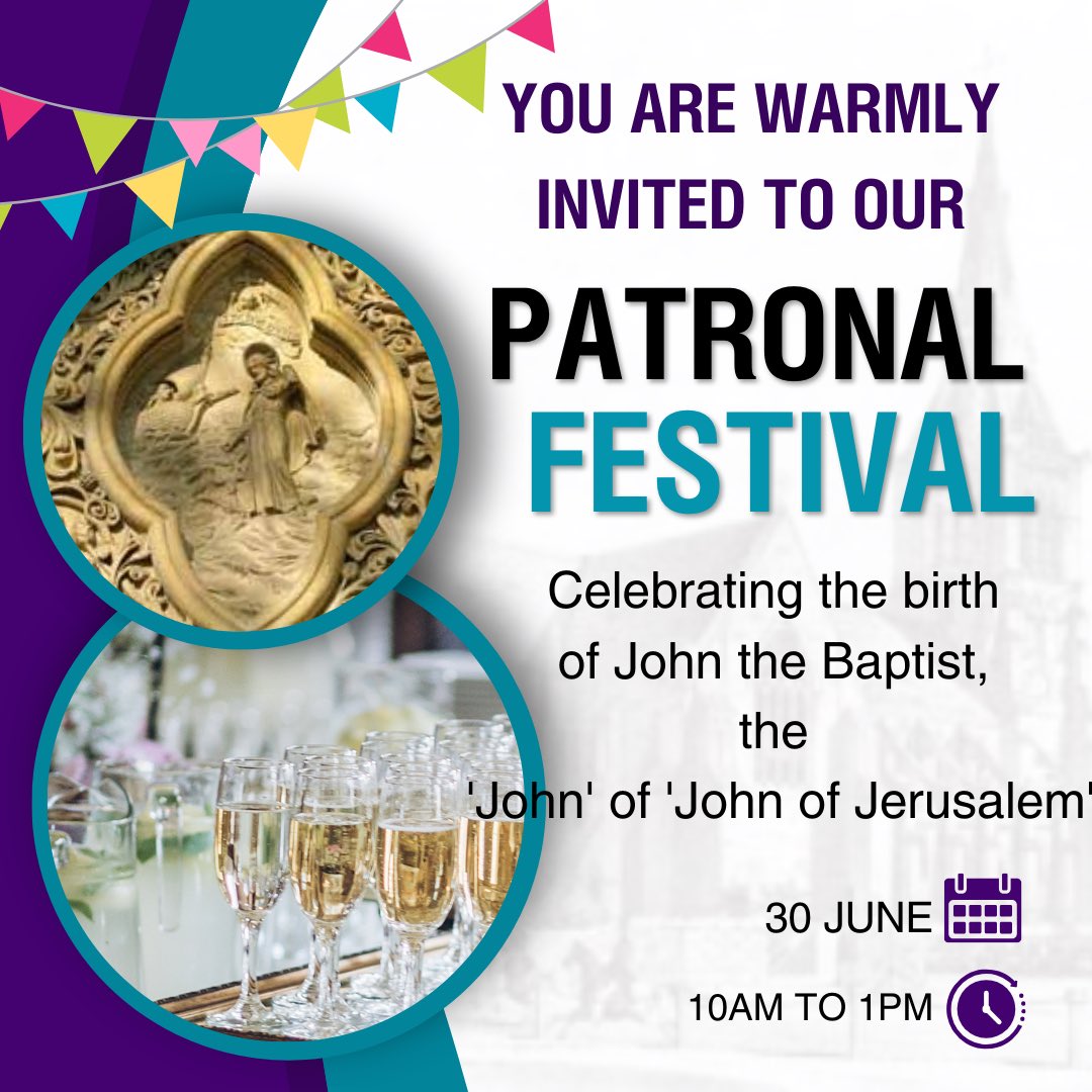 sjojchurch's tweet photo. Celebrating the birth of John the Baptist, the 'John' of 'John of Jerusalem'. 30 June
at 10am
There will be a shared meal afterwards (11.30am). Please bring along some food to share
#sjoj #stjohnofjerusalemchurchhackney #StJohntheBaptist #StJohnofJerusalem #celebration https://t.co/MzhHgreqxb
