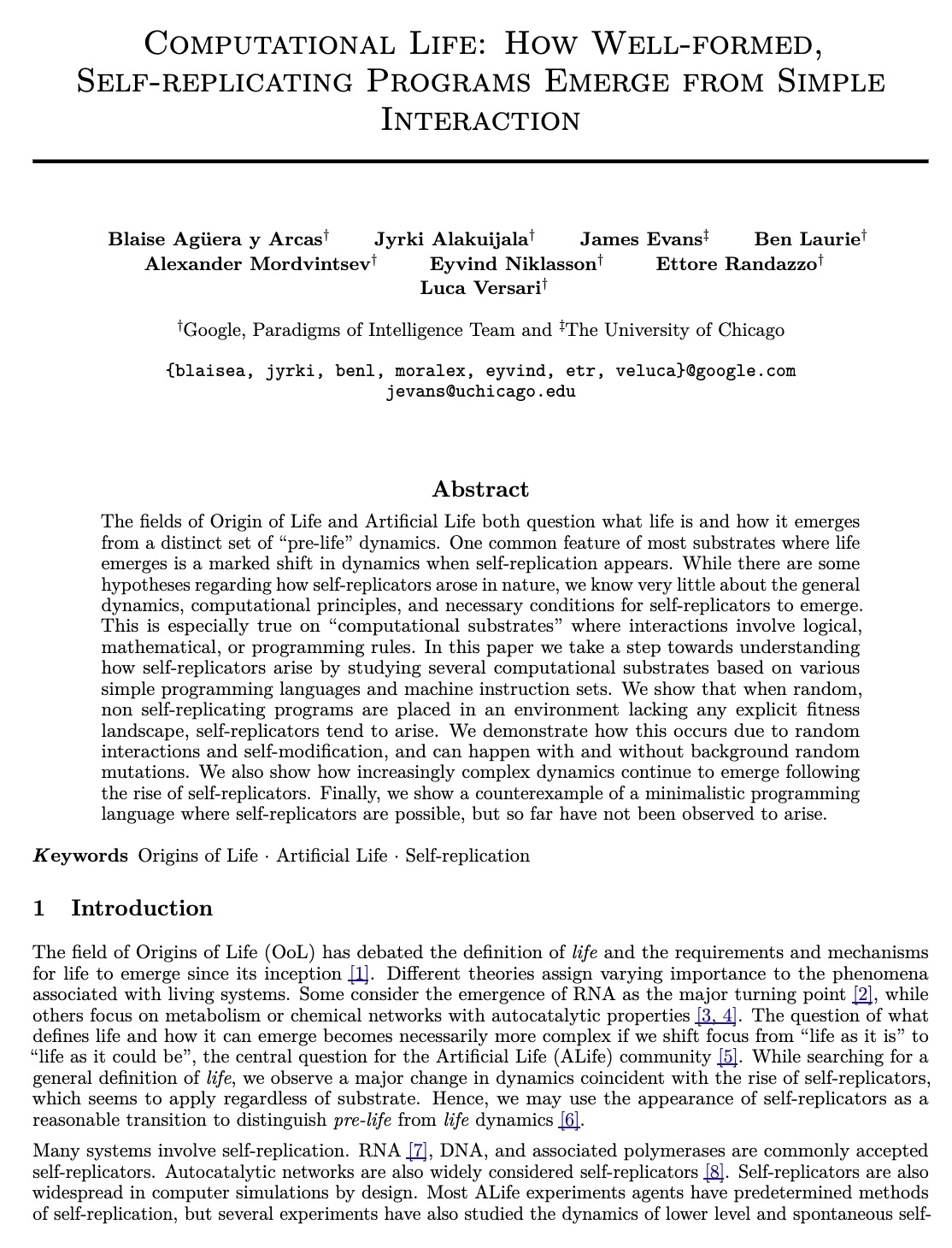 fly51fly on X: &ldquo;[AI] Computational Life: How Well-formed, Self 