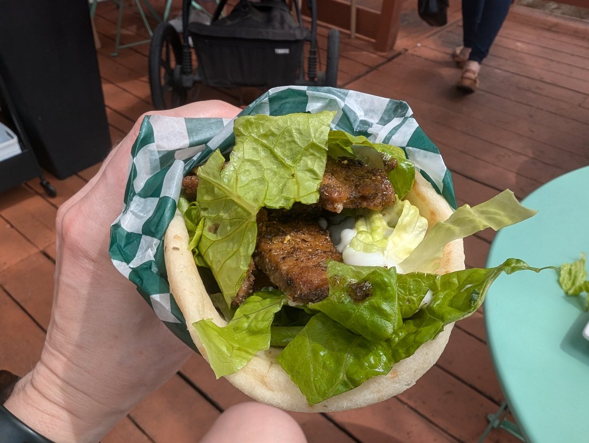 I just ate a vegan donair in Nelson, BC. Expectations were low because a) vegan, b) British Columbia. But it was delicious! I've never considered using tempeh for donair meat but now I want to recreate this at home.