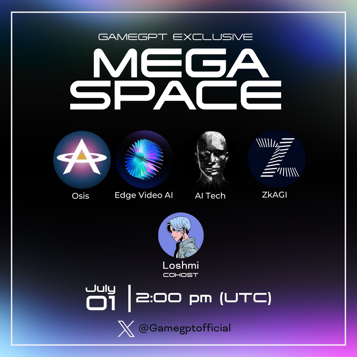 It’s almost that time of the week! Our Mega Space has another captivating line up. This week our guests each have their own unique spin on integrating AI and blockchain.

So what will we cover?

🔹 AI building crypto infrastructure
🔹 Tokenizing the world
🔹 How do AI and Crypto