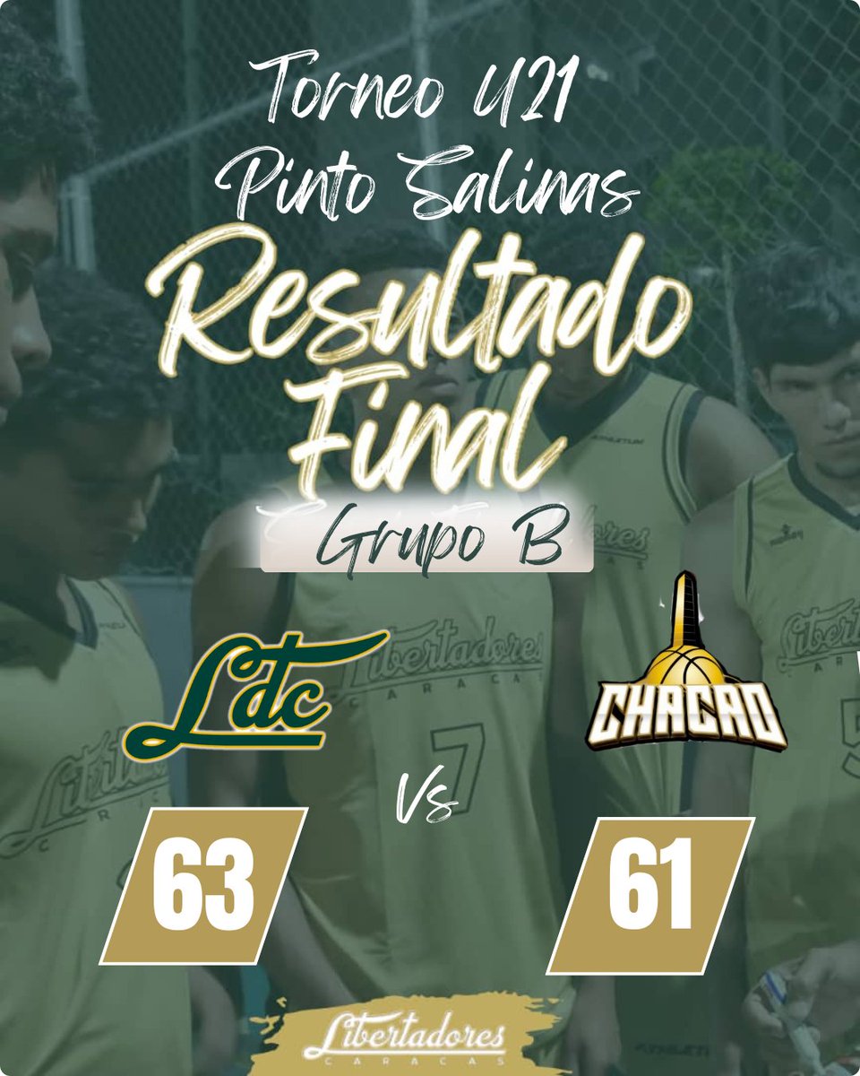 Resultado Final de nuestro encuentro , Libertadores Verdes derrota al equipo Chacao en el Torneo U21 de Pinto Salinas #SomosLibertadores