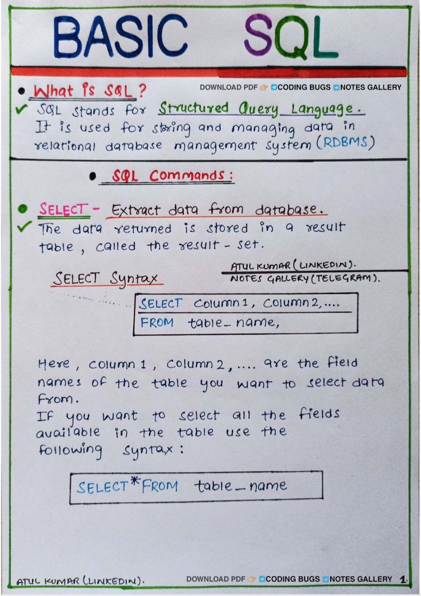 belackingin's tweet photo. Free Concise Collection.
All programming languages (html, CSS, Git, Sql, Java, Python, Full stack e.t.c.) and Machine Learning PDFs for Free.

Like &amp; Reply "Send"
Retweet
Follow @belackingin
#programinglovers #techteen #techlovers
#CodingJourney #CHIVID02024 https://t.co/gLCMTXu6X9