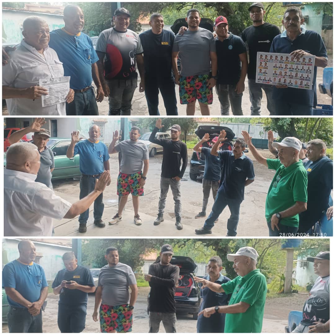 28 de Junio. Conformación de Comandito en el Taller mecánico Montenegro, en el Sector 1° de Mayo de la Parroquia Aguas Calientes, de Diego Ibarra.

Unidos el próximo 28 de Julio, Defendemos la Democracia y Votamos por Edmundo González Urrutia.

#ADecosconedmundo
#VamosAGanar