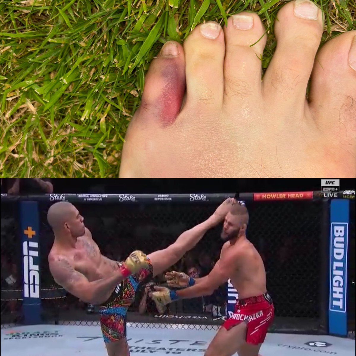 - Conor McGregor hurt his toe and pulled out of UFC 303

- Alex Pereira hurt his toe saving UFC 303

you really cannot write this shit 😂