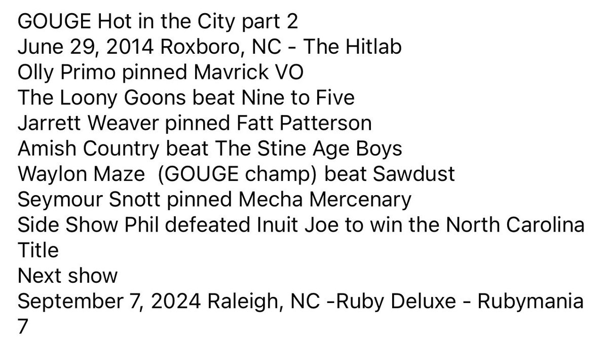 GOUGE Pro Wrestling tweet media