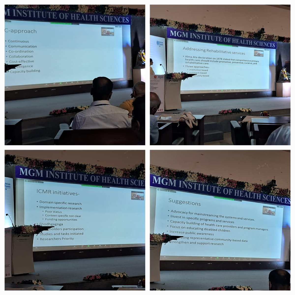 mgmudpo's tweet photo. Glimpses of First day of internal conference on Mainstreaming Rehabilitation in Healthcare system in India at MGM Institute of Health Sciences, Navi Mumbai campus . 
#rehabilitation
#worldhealthorganization
#rehabilitatiocenter
#prosthetics
#orthotics
#internationalconference https://t.co/7KohcvPDCq