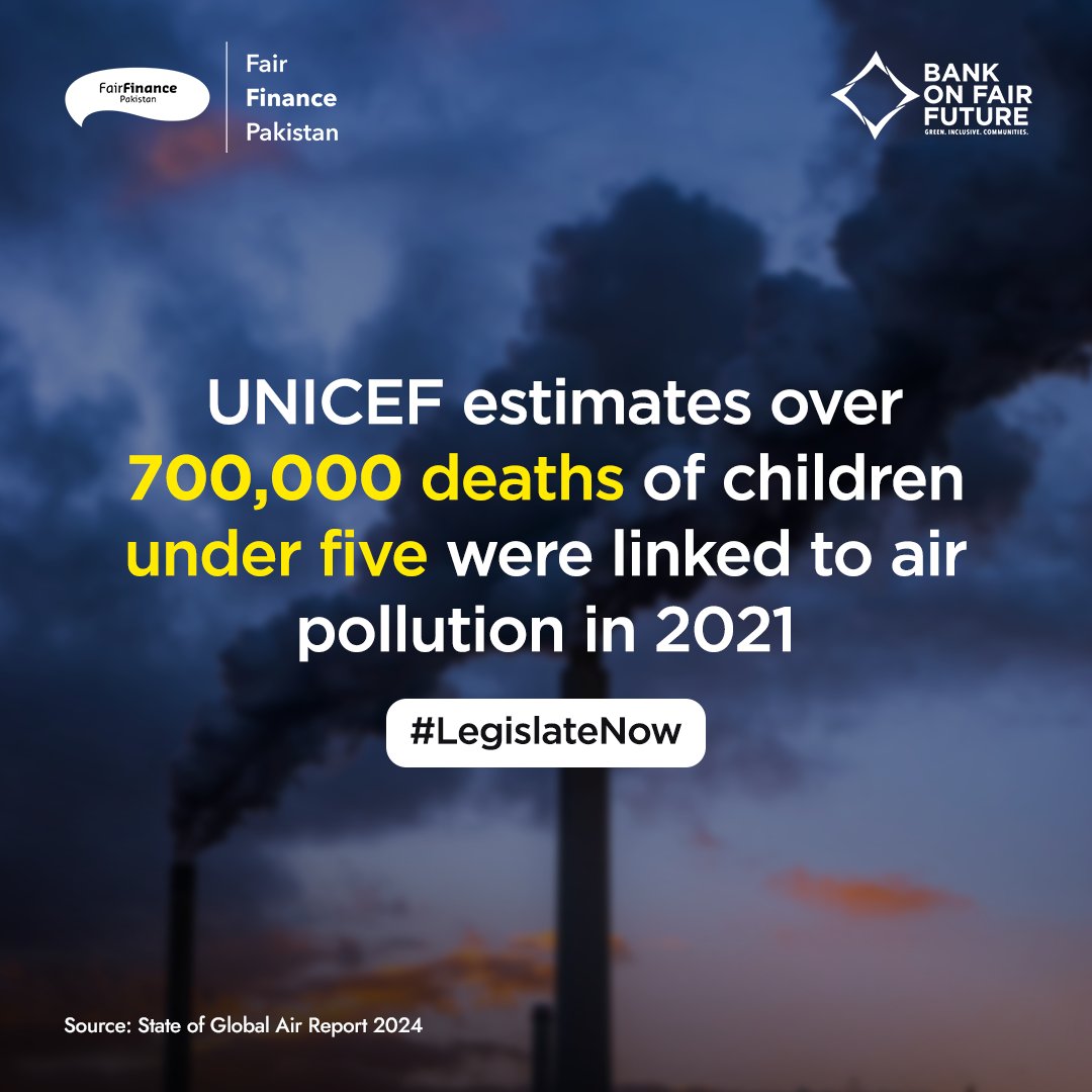 fair_pakistan's tweet photo. Latest State of Global Air/ 2024, released in partnership with @UNICEF reports #airpollution is 2nd leading risk factor for death among children under 5. #Pakistan is one of the 5 countries with highest number of children <5 deaths from poor air quality. #LegislateNow https://t.co/aJxfl3GOVh