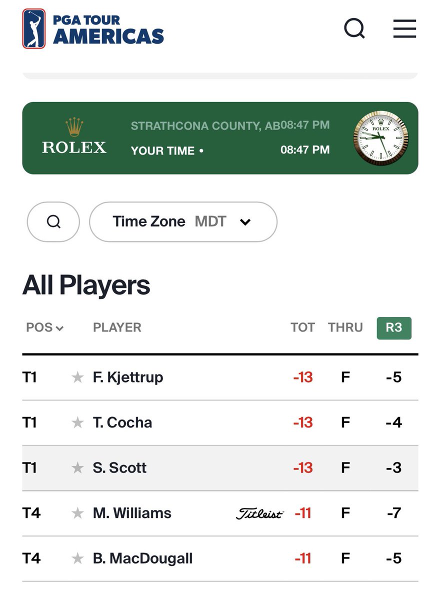 It’s a tight leaderboard after round 3 of the ATB Classic part of the PGA TOUR Americas event at Northern Bear. Round 4 goes tomorrow at 8 am, tickets just $15, 15 and under free. #atbclassic #pgarouramericas