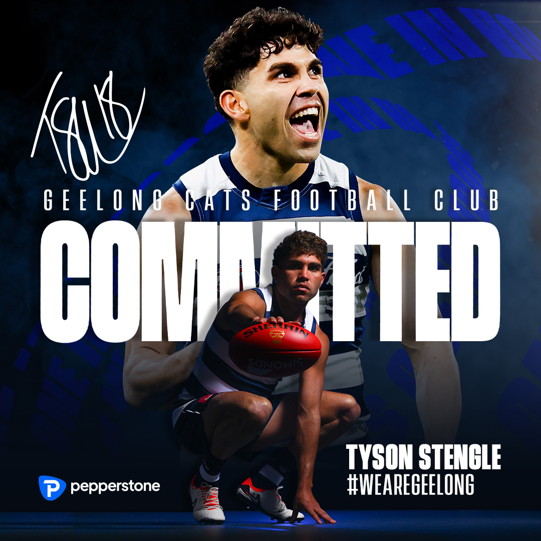 GeelongCats's tweet photo. Signed, Sealed, Stengle ✉️ Tyson Stengle has committed to the Cats in a new five-year deal! 

#WeAreGeelong | @PepperstoneFX