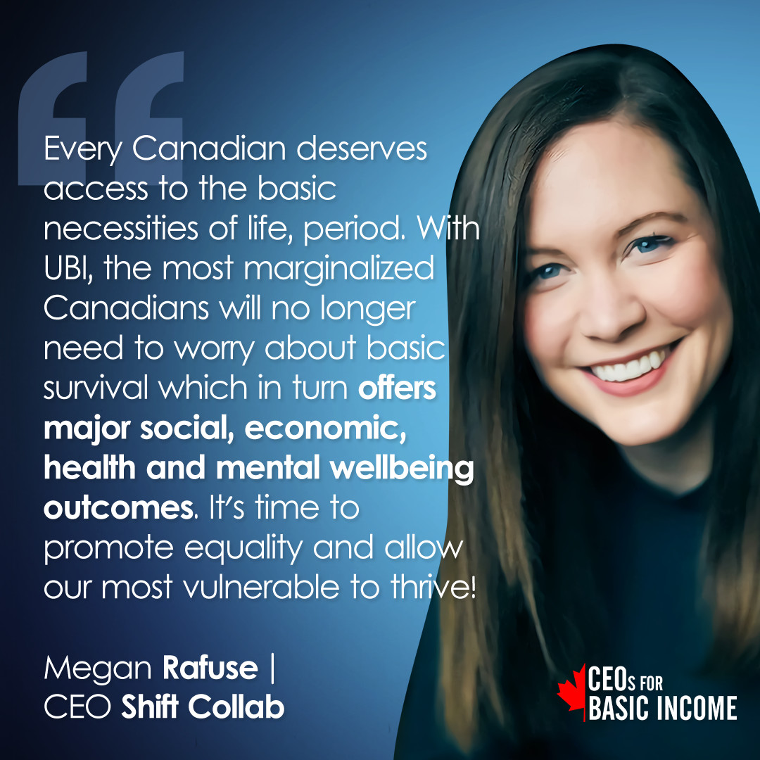 ubi_works's tweet photo. 🚨#CEOsForBasicIncome ! Megan Rafuse, CEO of Shift Collab is part of our coalition of 150+ members, supporting #basicincome as a way to address the economic vulnerabilities of today and prepare for those of tomorrow. https://t.co/BP7qdkAngK