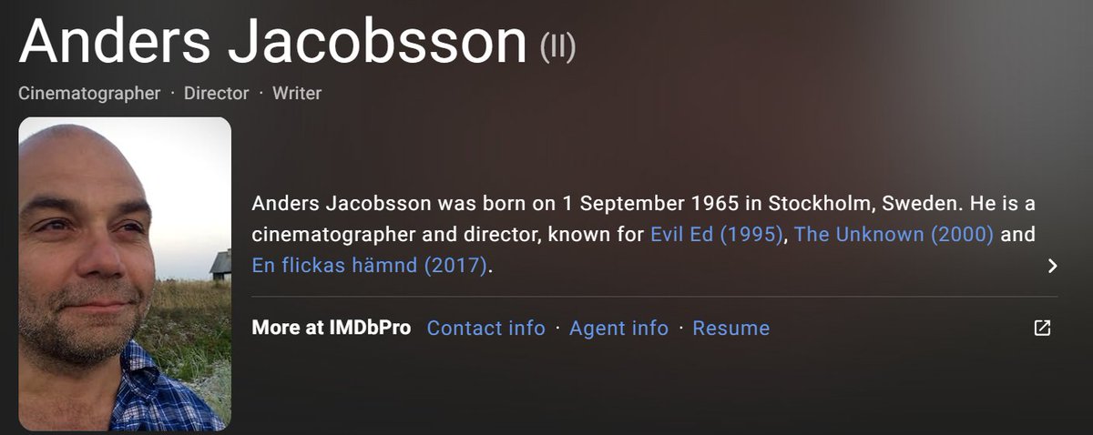 Pujemin's tweet image. Our Director, Anders Jacobsen
52 total IMDB Credits but most as a Cinematographer...

As Director, 9 Credits!

#EvilED #Splatterday