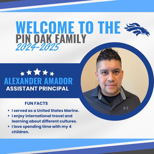 HISD_EAS_EDI's tweet photo. I’m excited to announce that #MsMyers, #MsHall, and #MrAmador will join the Charger family as Assistant Principals for the 2024-25 school year. #WeArePinOak #ChargerNation #ProudPrincipal https://t.co/VTktjaK9CX