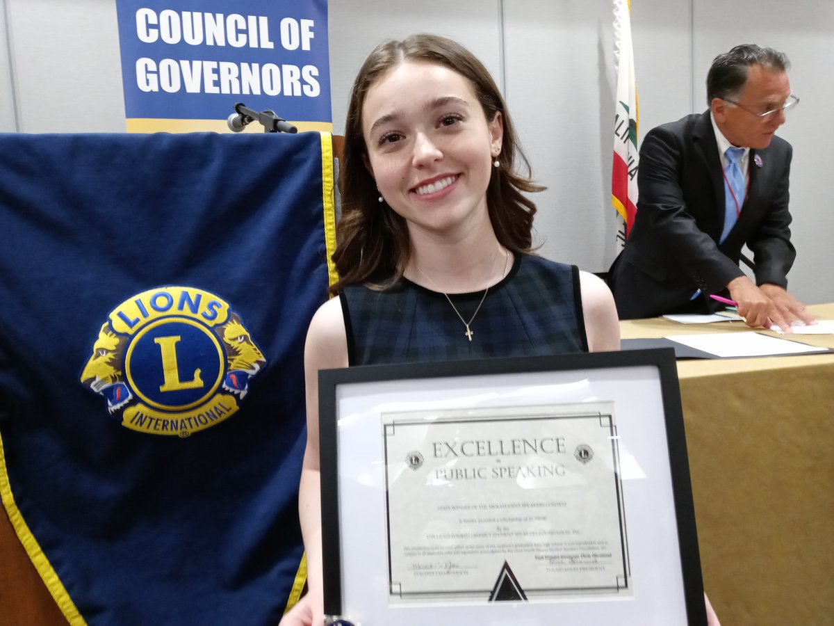 Congratulations to Audrey Vinci, the winner of the 2024 Lions Fourth District Student Speakers Contest!

Audrey is a senior from Pomona Catholic HS. She was sponsored by the Pomona Host Lions Club - 4-L4 and wins a $43,000 scholarship. #lionsclub