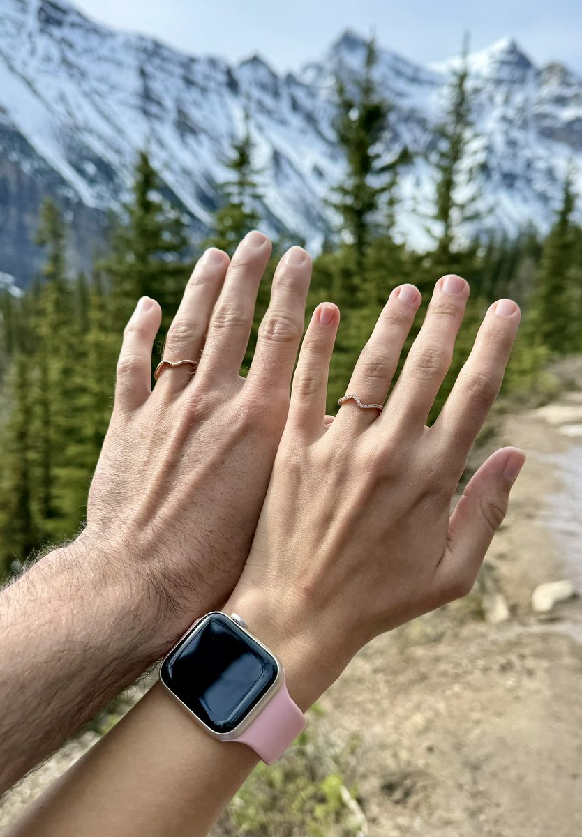 jacasiegel's tweet image. Some personal news: Last month, while Davis and I were taking in the beauty of Banff National Park, we decided to nix our original engagement plans, buy cheap rings at a shop in Banff, and propose to one another at Lake Louise. It was unplanned and intimate and perfect ❤️
