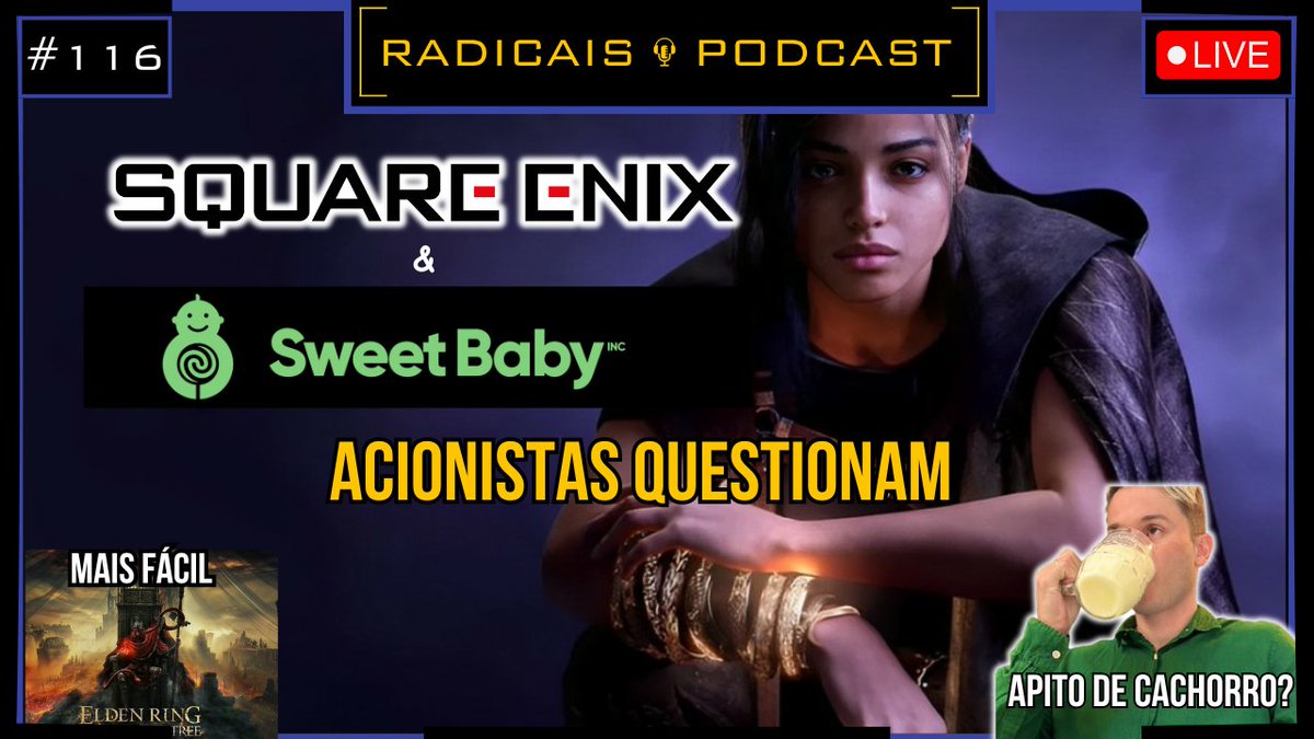 🟥ESTAMOS ao VIVO!

🎙️RELAÇÃO entre SQUARE &amp; Sweet Baby questionada, Elden Ring Mais fácil, Bigodista toma LEITE? | RADICAIS PODCAST #116