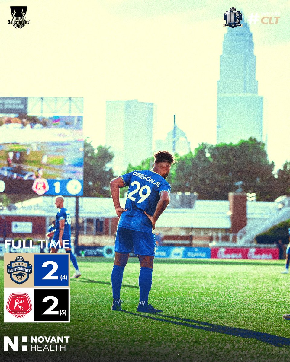 Independence's tweet photo. Final score.
#USLJägermeisterCup #CLTvRIC https://t.co/klWrxaOf0K