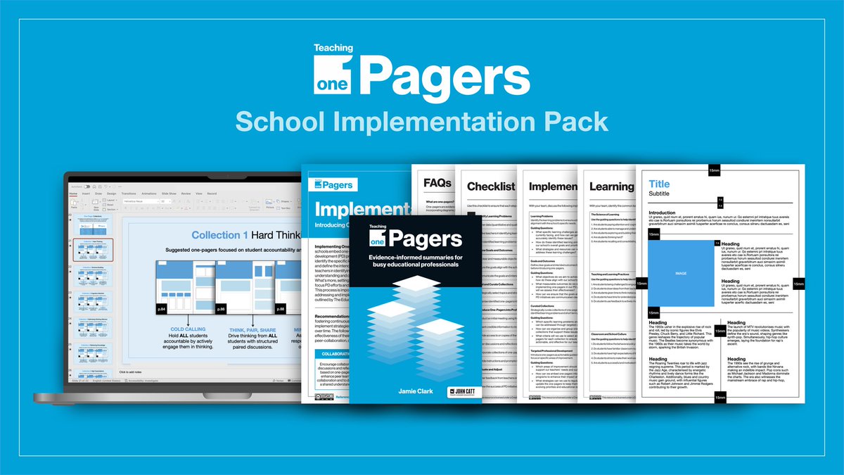 XpatEducator's tweet photo. 🏫 SCHOOL IMPLEMENTATION PACK! To support your school’s use of ‘Teaching One-Pagers’ for PD, I’m excited to share that I have created a slidedeck and set of planning resources for PD and school leaders. The download includes: 

✅ Slide Deck (PPT and Keynote)
✅ A3 Poster (PDF)
✅ Implementation Plan (PDF)
✅ The Learning Problem (PDF)
✅ Checklist (PDF)
✅ FAQs (PDF)
✅ One-Pager Templates (PPT, Keynote, Word and Pages)

🔗 https://t.co/7RaLs4Ft30