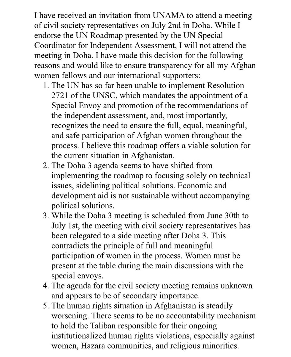 My statement regarding civil society meeting in Doha: