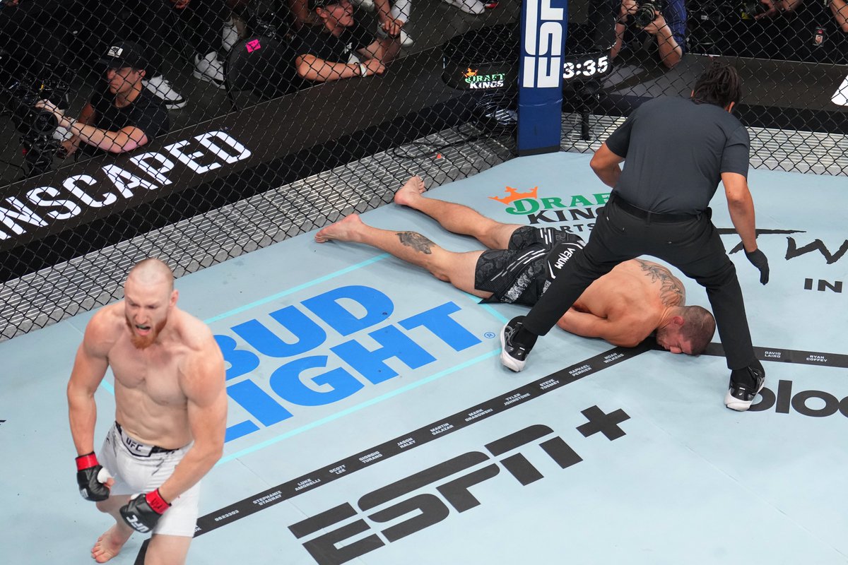 His power was on full display tonight 👊

#UFC303 | @Joe_Pyfer96