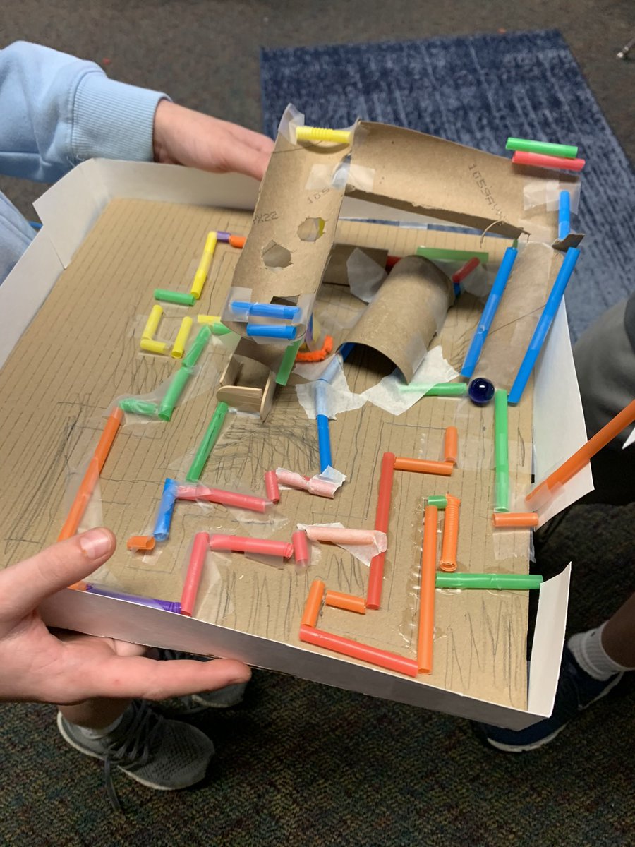 MsASimeon's tweet photo. Highlight from last December when my #SPIRAL students created labyrinth mazes! We explored the Ancient Greek story of the Minotaur and potential/kinetic energies tying in literature, science and creativity! https://t.co/q8yH7YVmuu