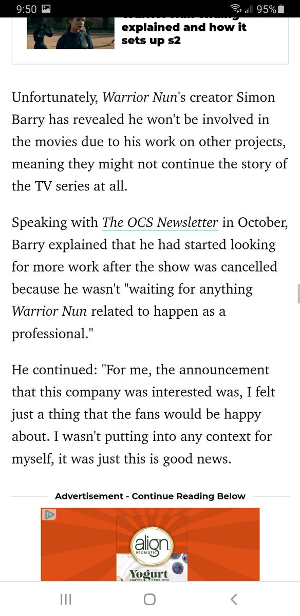 michael_shards's tweet image. #SaveOURWarriorNun #WarriorNun Here are some screenshots with information I found from May 2024. The website which has the full article is here: digitalspy.com/tv/ustv/a41933… 
I hope this gives fellow fans some hope 🙏