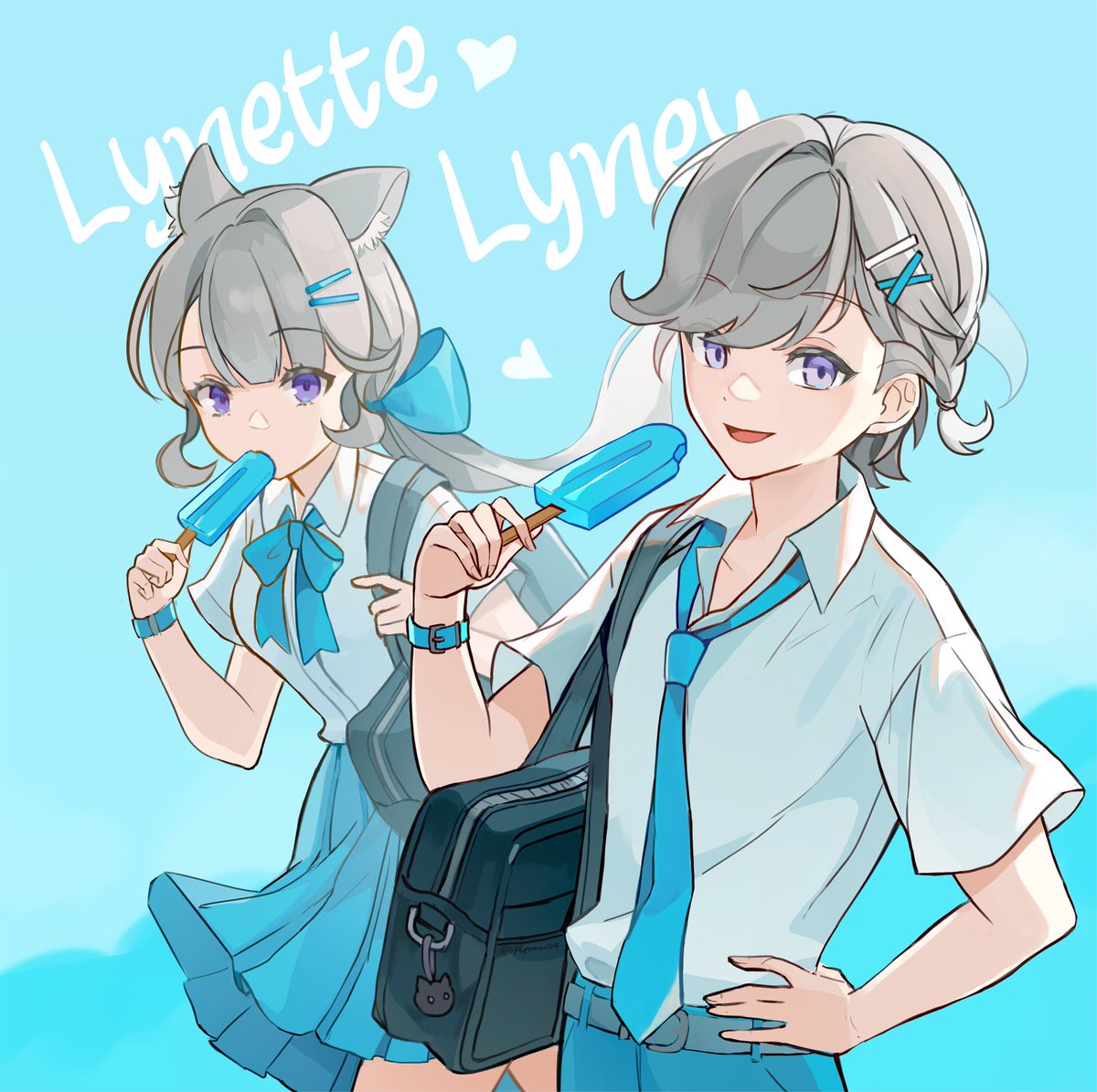 phermu104's tweet photo. 🌞🥤🩵
#Lyney #Lynette #GenshinImpact https://t.co/lNxaBdLUMR