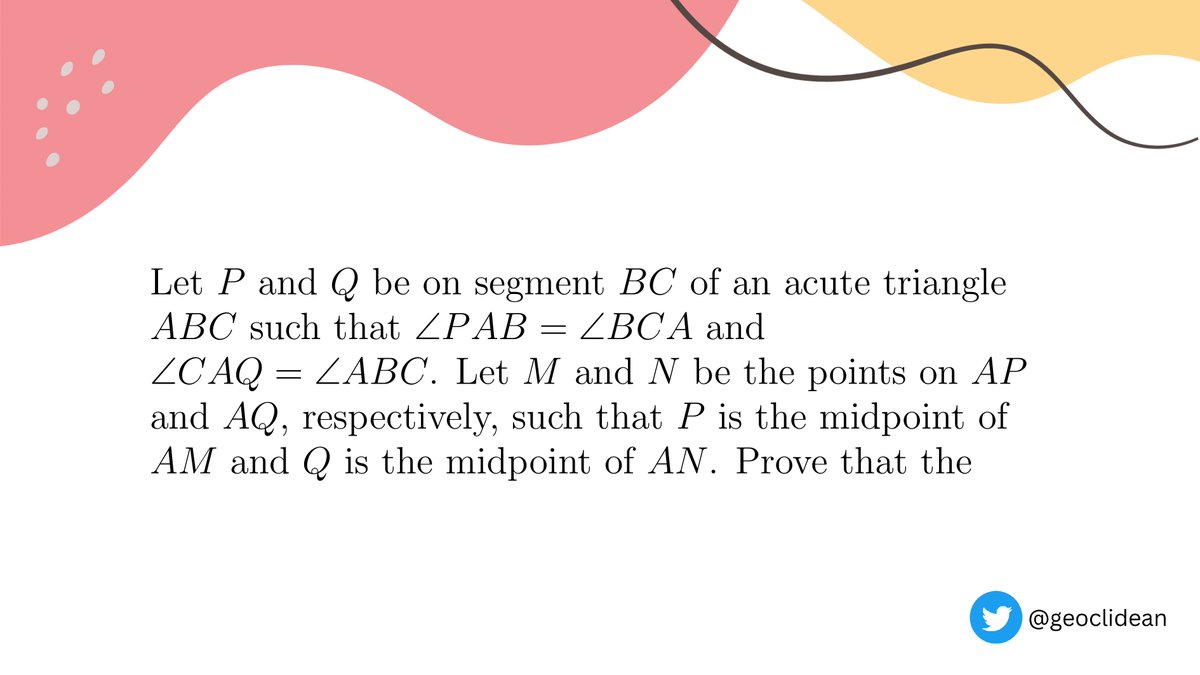 geoclidean's tweet photo. IMO 2014 Problem 4
#AnalyticGeometry #Geometry #IMO2014 #IMO #ProjectiveGeometry #BarycentricCoordinates #GeometrySolved https://t.co/z3JImb26kb