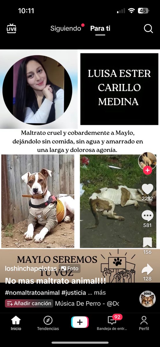 No olviden esta cara y este nombre !! Le dieron un perrito en adopción , no le daba comida ni agua y lo tenía amarrado!!! 🤬🤬🤬 que nunca más
Tenga animales