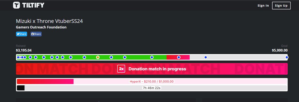 ✨<a href="/HyperX/">HyperX</a> is matching up to 1k in Dono's!!!✨

If you've been thinking of donating, now is an incredible time! #VTuberSS2024 <a href="/GamersOutreach/">Gamers Outreach</a> 

💖Donate >>> FOR THE KIDS!!!  tiltify.com/@mizuki/vtuber…💖