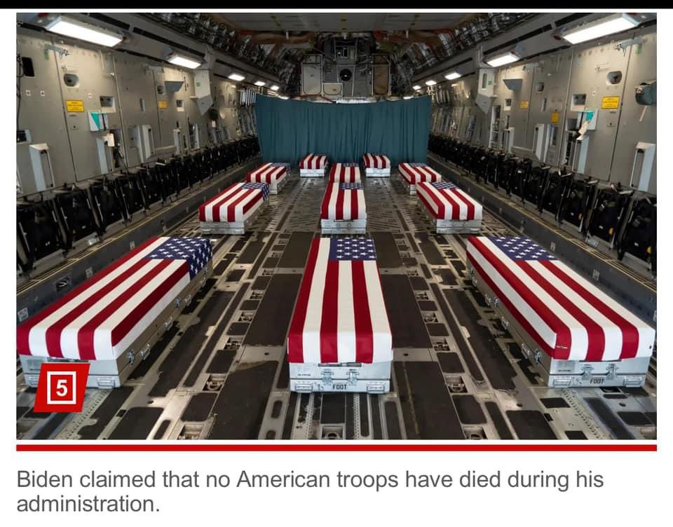 The troops that died under Joe Biden’s watch that he forgot.