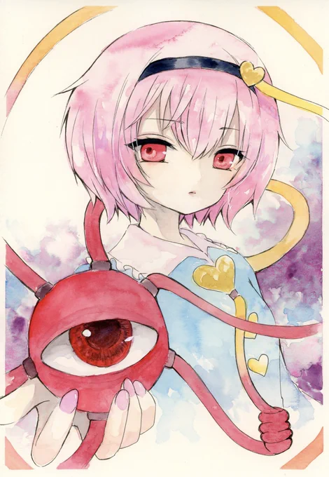 さとり様#深夜の真剣お絵描き60分一本勝負#東方Project #透明水彩 