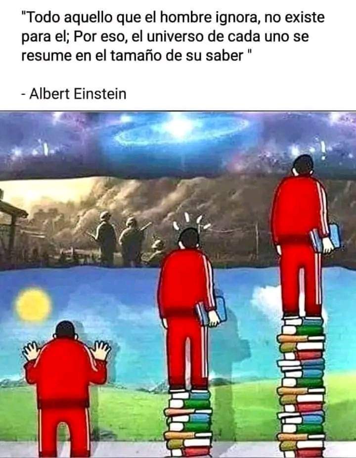 Bibliomaniatico's tweet photo. "Todo aquello que el hombre ignora, no existe para él; por eso, el universo de cada uno se resume en el tamaño de su saber".

Albert Einstein. https://t.co/9Yzn7drXil