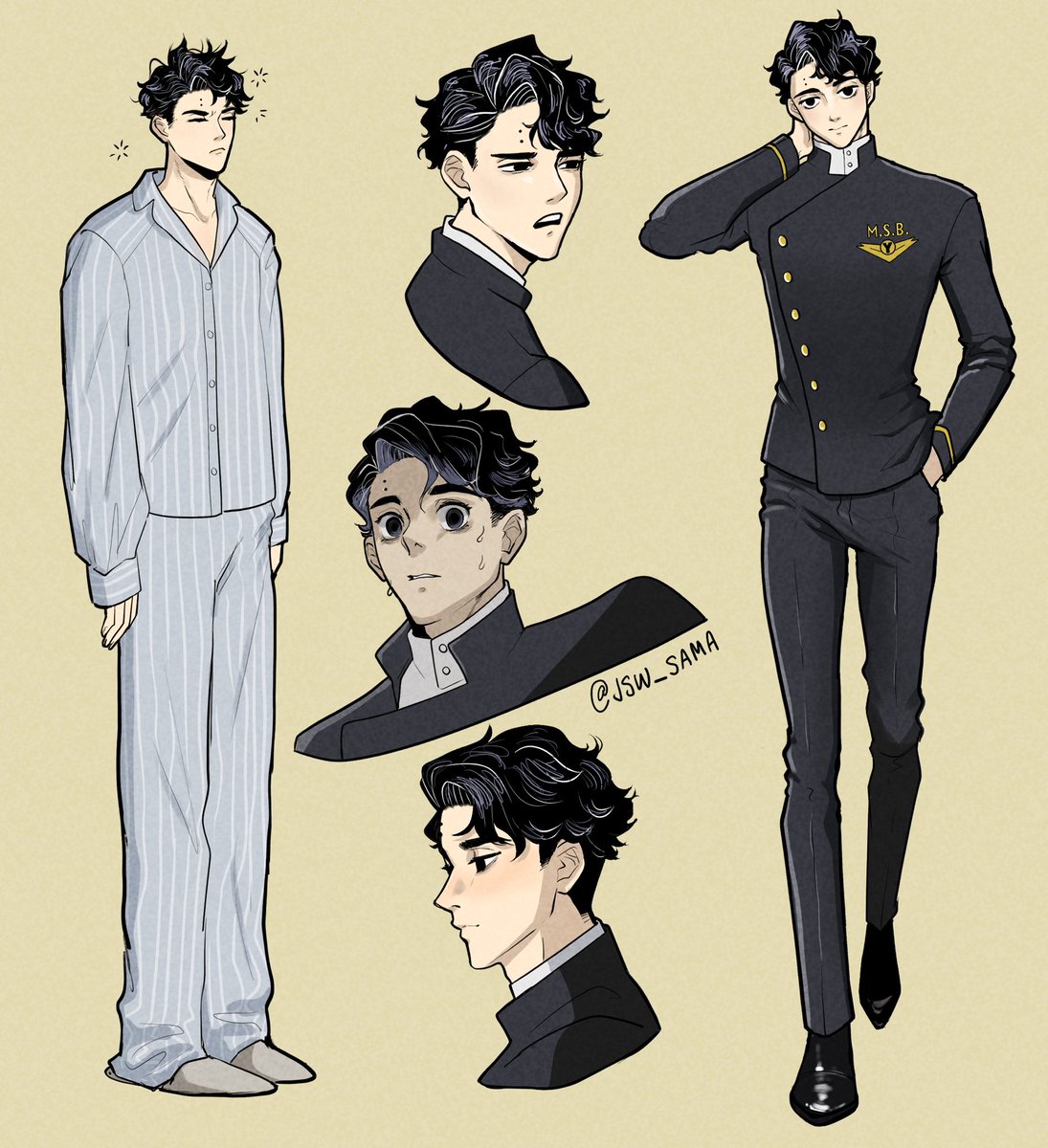jsw_sama's tweet photo. Skts character design sheets for “The Outer Bounds” - collaboration with @cerasific, for the @sakuatsubigbang! Chapter 1 out now!

Mystery! Murder! Sci-fi! Adventure!!! ATSUSAKU, IN SPACE!! 

SUCH a great read and more art to come with the later chapters! https://t.co/YtJuqdo9Ft