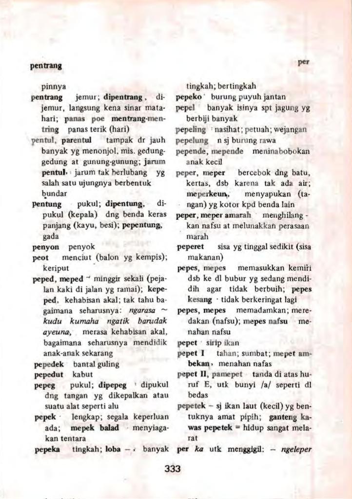 Arti kata pepek dalam bahasa Cirebon