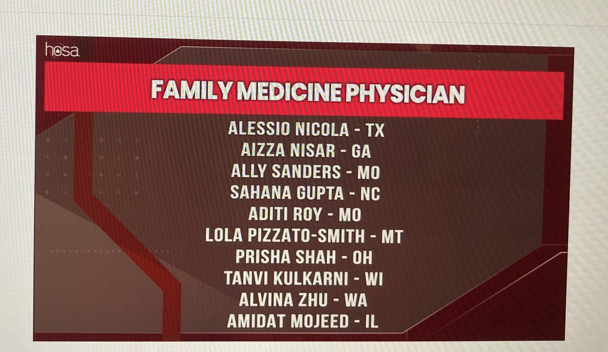 Congrats Amidat. Top Ten at HOSA ILC