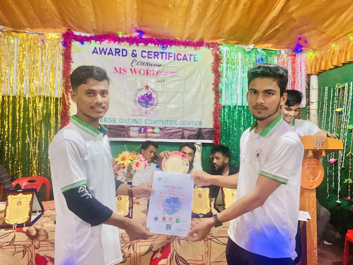 ayubkhan_dkl's tweet image. Award &amp;amp; Certificate Ceremony🎗️

Change the life by learning the new things ✅ℹ️🔏

#msword 
#technology 
#OnlineLearning
#SkillDevelopment
#SmartphoneLearning
#DigitalSkills
#CreativeCourse
#Learnhome
#Rohingya 
#youthempowerment