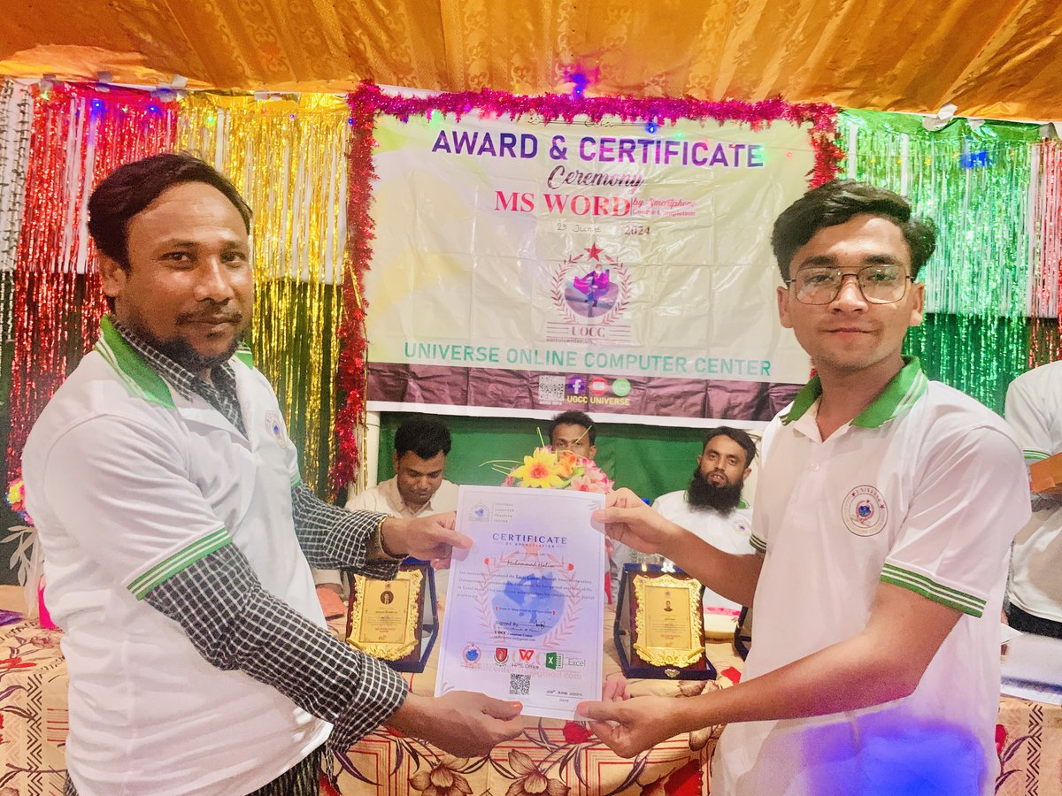 ayubkhan_dkl's tweet image. Award &amp;amp; Certificate Ceremony🎗️

Change the life by learning the new things ✅ℹ️🔏

#msword 
#technology 
#OnlineLearning
#SkillDevelopment
#SmartphoneLearning
#DigitalSkills
#CreativeCourse
#Learnhome
#Rohingya 
#youthempowerment