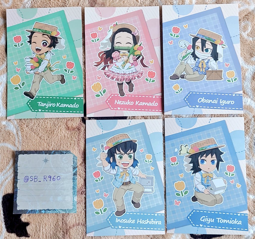 SB_R960's tweet photo. 【交換】鬼滅の刃 ピクニック ポストカード
譲》 竈門炭治郎、竈門禰豆子、伊黒小芭内、嘴平伊之助、冨岡義勇
求》 煉獄杏寿郎
郵送または名古屋手渡しにて、よろしくお願いいたします。 https://t.co/DRvWftVmT6